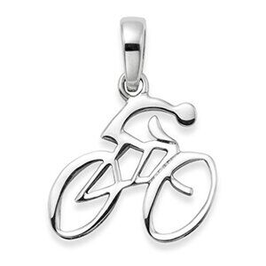 Wild Things Small Sterling Silver Road Bike w/Rider Pendant…